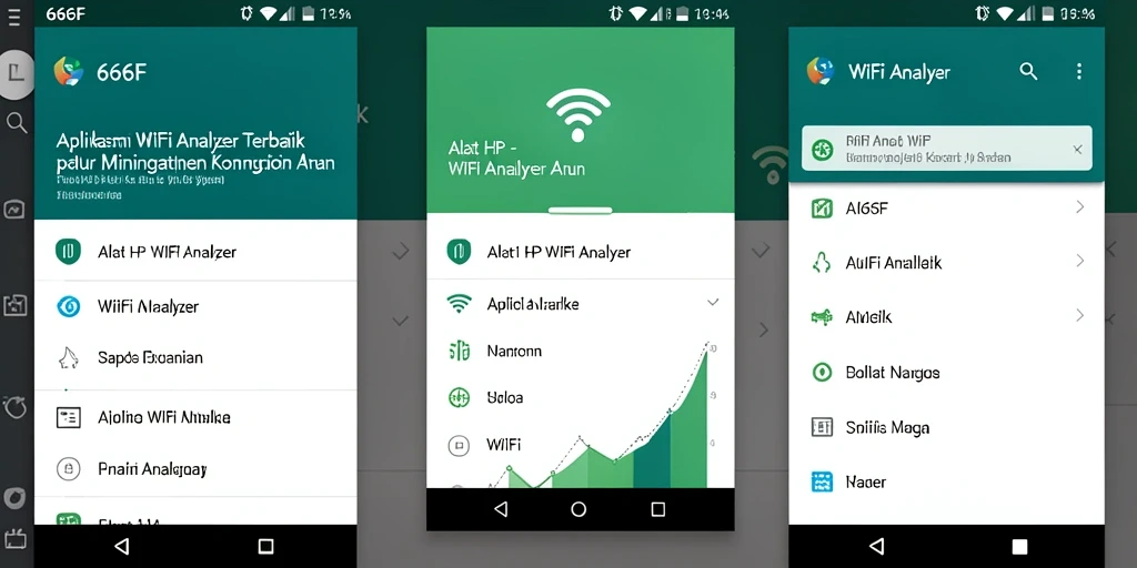 Tampilan antarmuka aplikasi WiFi Analyzer 666F yang informatif dan jelas.