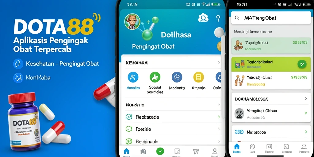 Antarmuka intuitif DOTA88 untuk pengingat obat harian.
