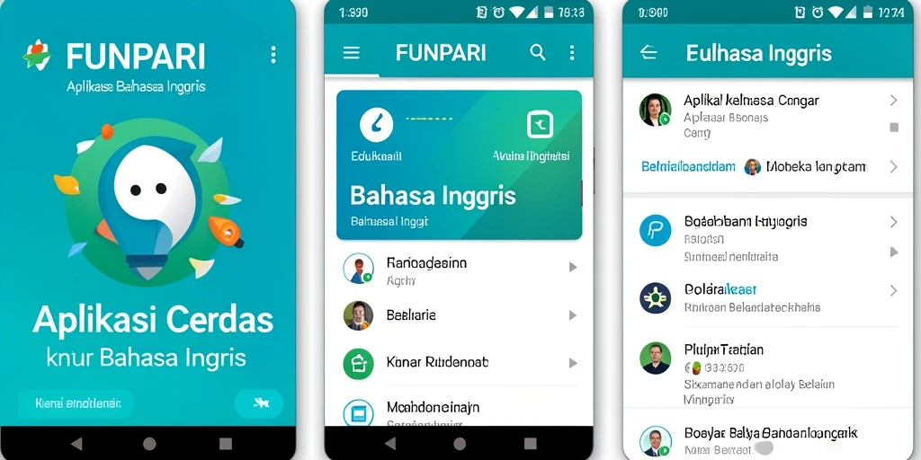 Tampilan antarmuka aplikasi belajar Bahasa Inggris yang menarik.