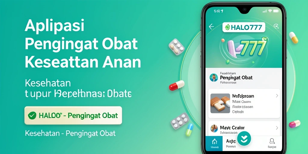 Tampilan antarmuka HALO777 untuk pengingat obat yang ramah pengguna.
