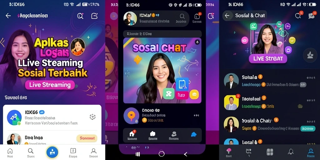 Antarmuka menarik dari aplikasi Live Streaming IDX66.