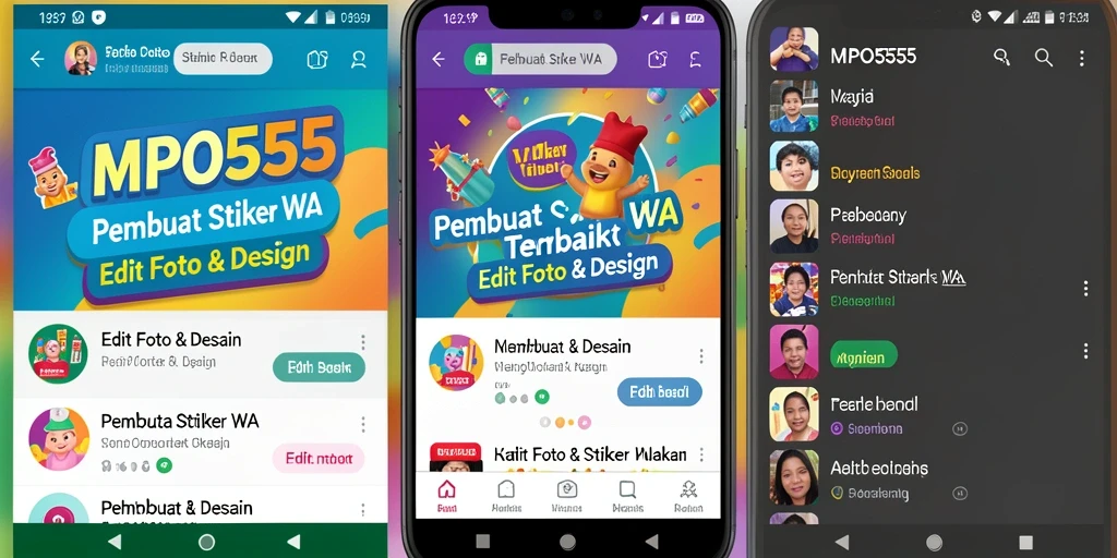Antarmuka MPO555 yang memudahkan pembuatan stiker kustom.
